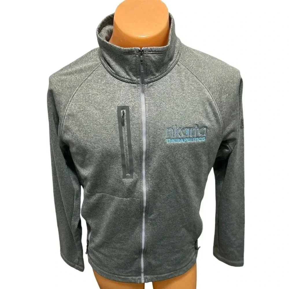 The North Face Men's Medium Gray Fleece Canyon Flats Zip Up Jacket Branded EUC